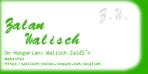 zalan walisch business card